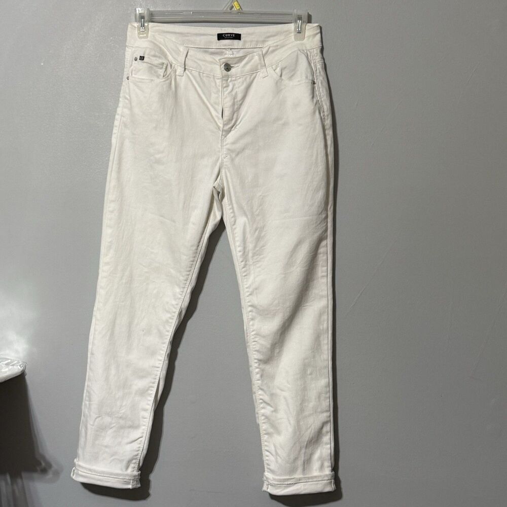 Curve Appeal Whisper White Stretch Jeans Women's Size 10 Comfort Waist Curvy
